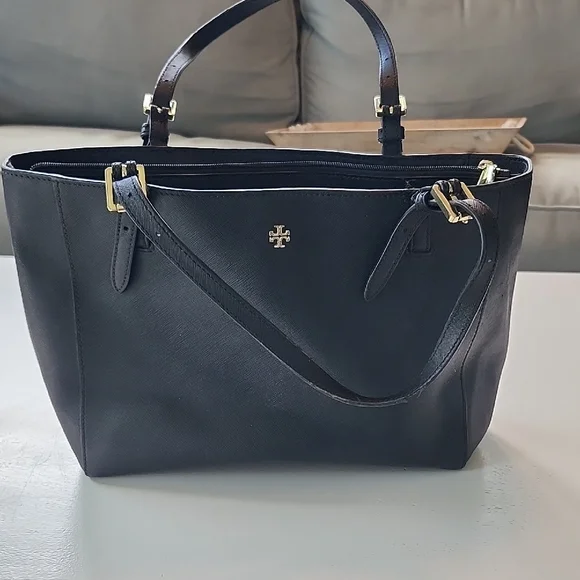 Tory Burch Black Leather Tote Bag - Picture 1 of 7